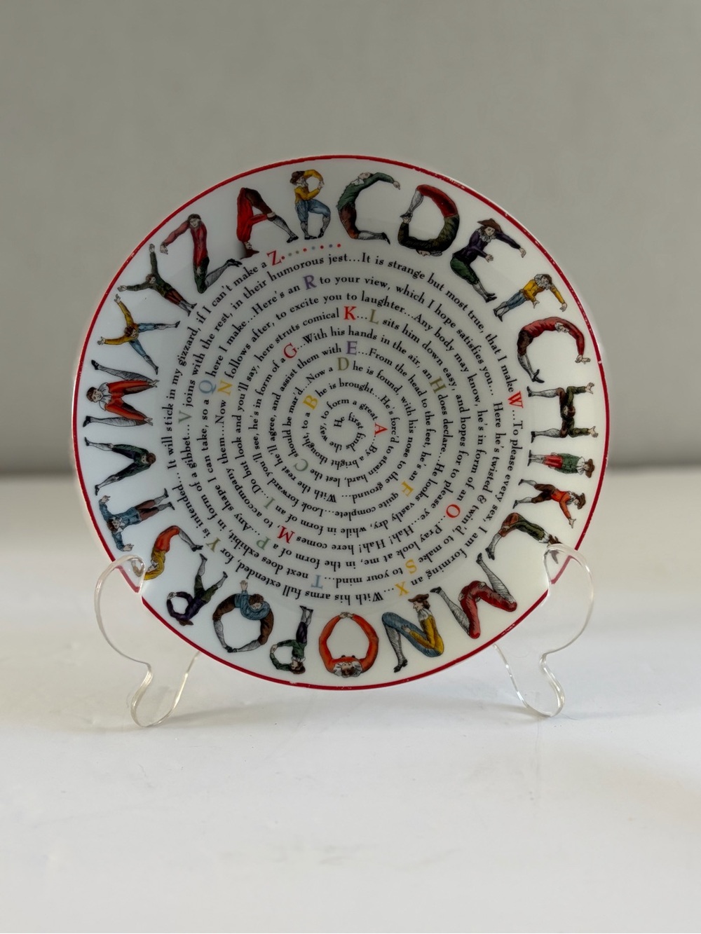 Vintage Williamsburg Hotch-Potch Alphabet Plate Andrea by Sadek 1995